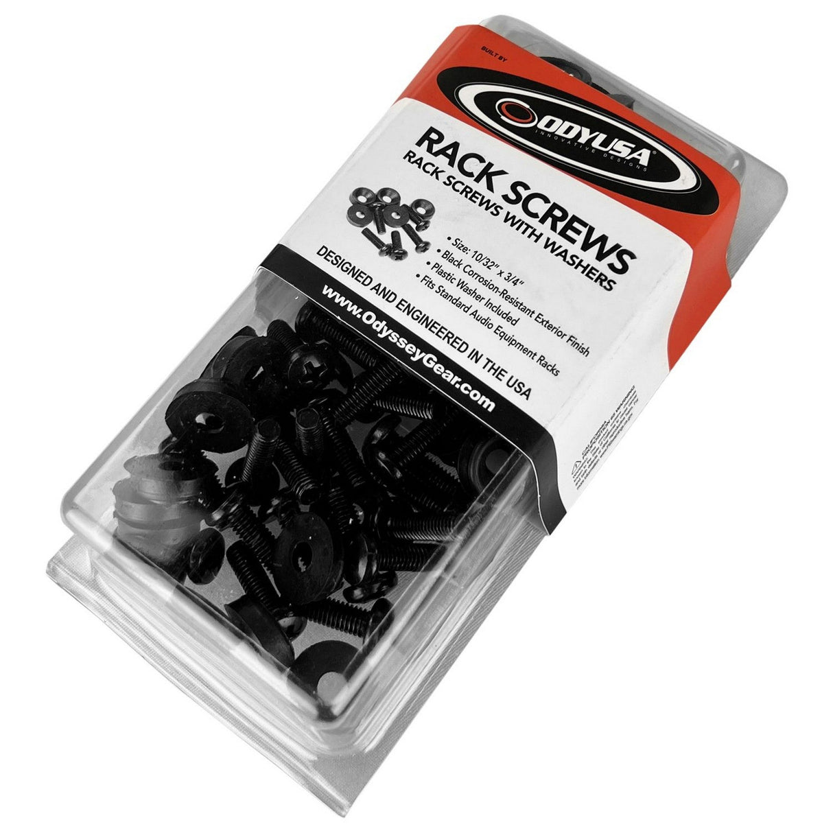 Odyssey 10/32-Inch by 3/4-Inch Rack Screws with Washers - 25 piece