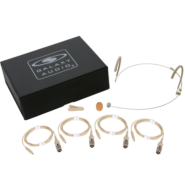 Galaxy Audio HSM8-UBG-4ATCH Unidirectional Dual Ear Headset Microphone with Generation 2 cH Audio-Technica Connector