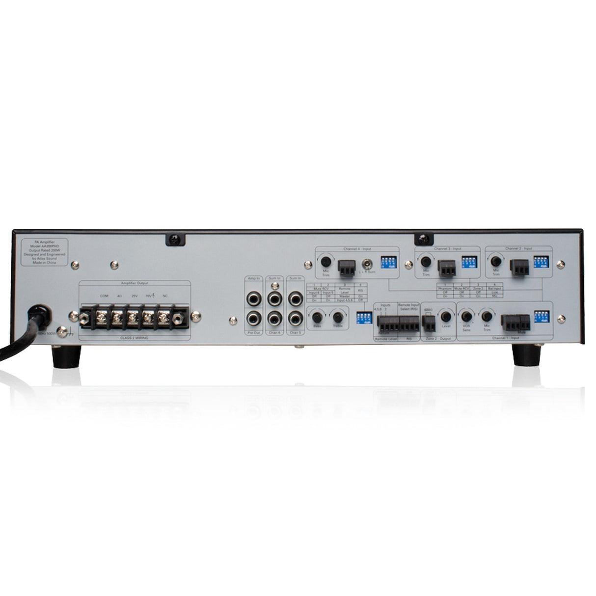 Atlas Sound AA200PHD 6-Input 200-Watt Mixer Amplifier with Automatic System Test