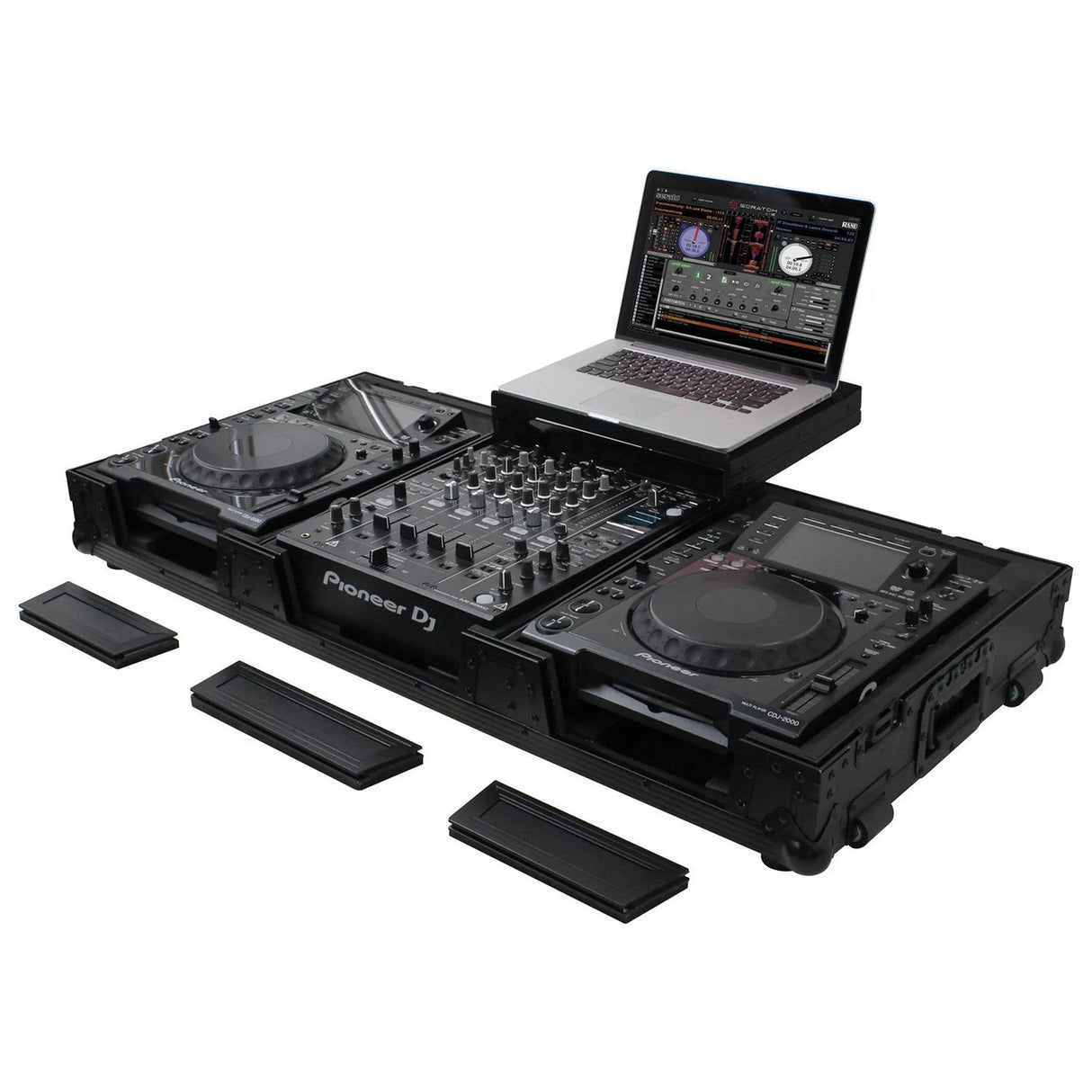 Odyssey Low Profile 12-Inch Format DJ Mixer and Flight Coffin Case Black