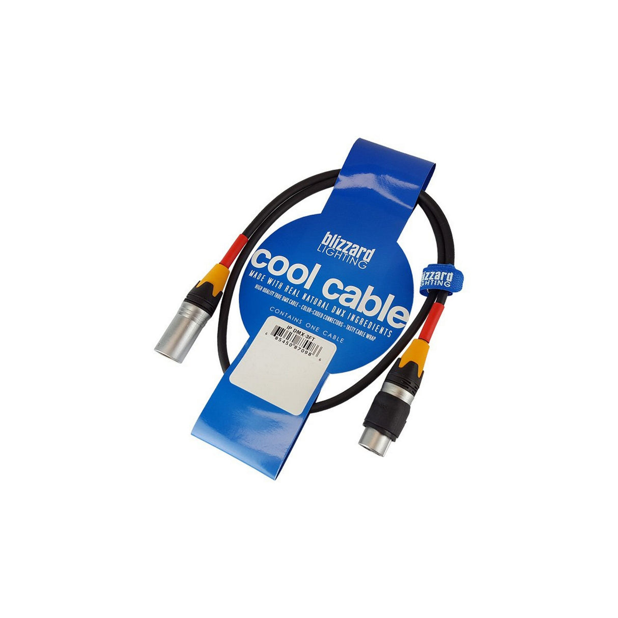 Blizzard Lighting DMX-IP-3Q Weatherproof 3-Pin XLR Male to XLR Female DMX Cable 3-Feet