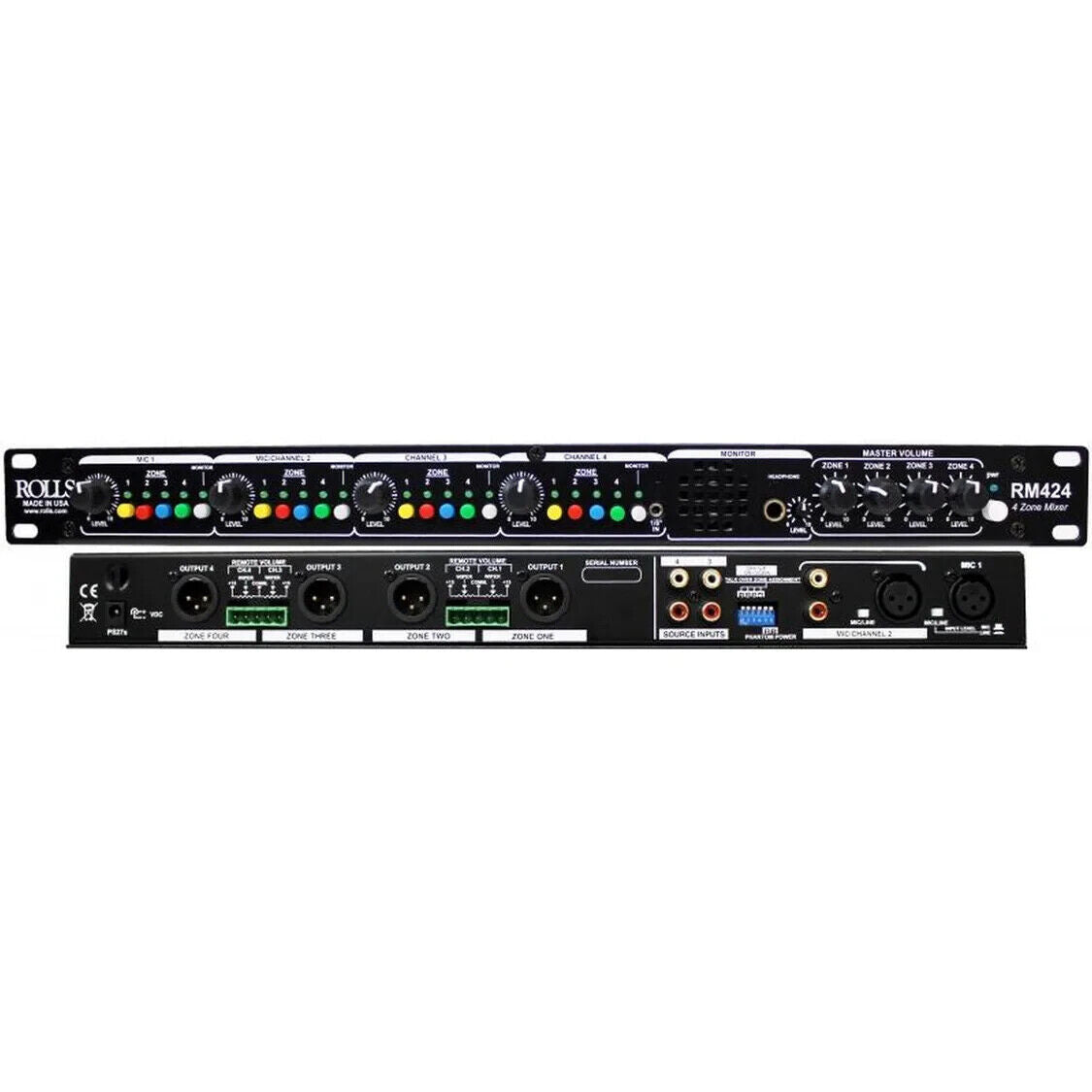 Rolls RM424 4 Zone Paging Microphone Mixer (Used) - used