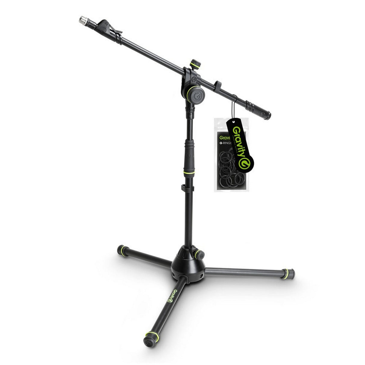 Gravity MS 4222 B Short Microphone Stand with Folding Tripod Base Telescoping Boom
