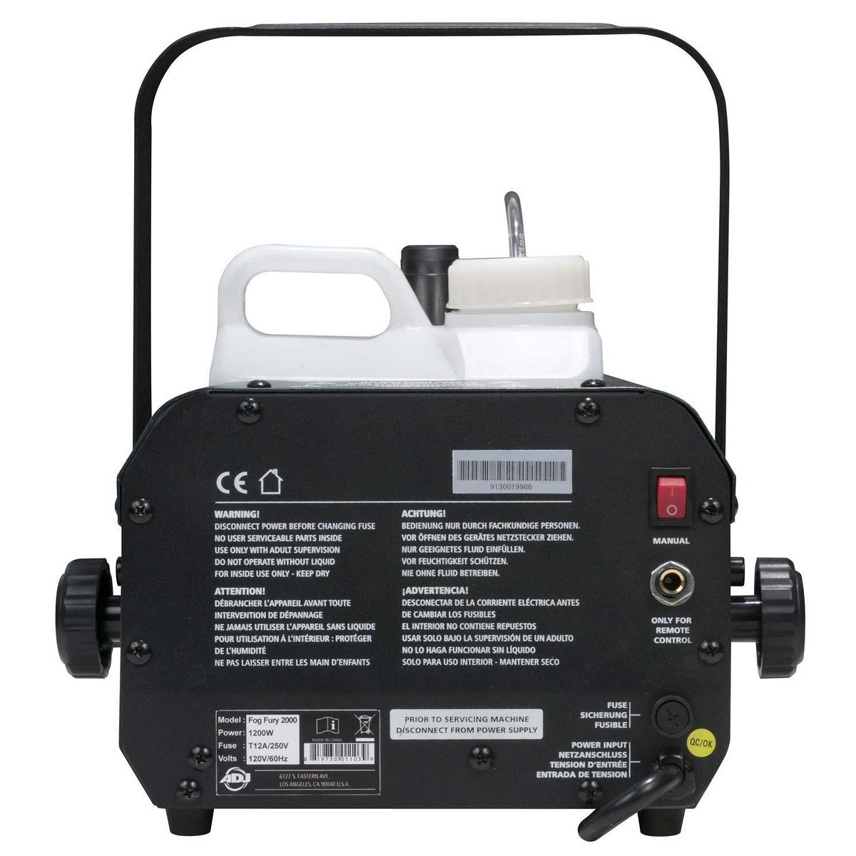 ADJ Fog Fury 2000 Portable High Output Fog Machine (1100W)