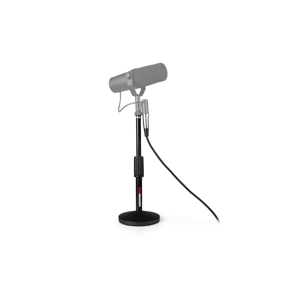 Gator GFW-MIC-DESKTOP-2PK Desktop Microphone Stands and 10-Feet XLR Cables, Pair
