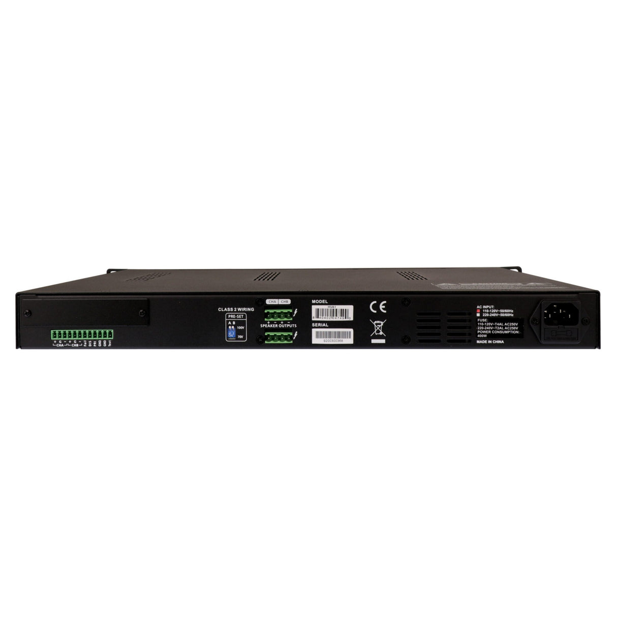 ART HVA1 2 Channel 1RU Class D Installation Amplifier