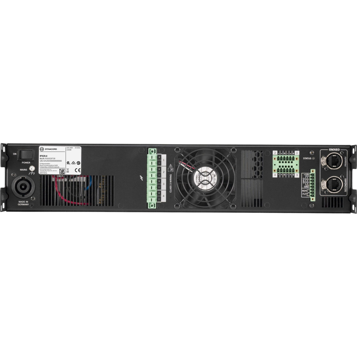 Dynacord IPX20:4 Multi-Channel Installation DSP Class-D Amplifier 4 x 5000 Watts