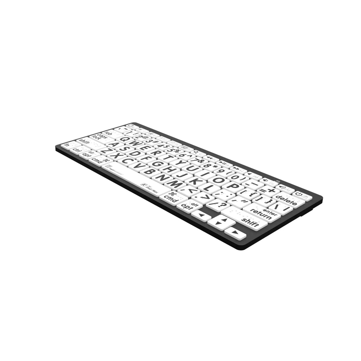 Logickeyboard LKB-BRALPBW-BTON-US Braille LargePrint Black/White MAC Keyboard, US English