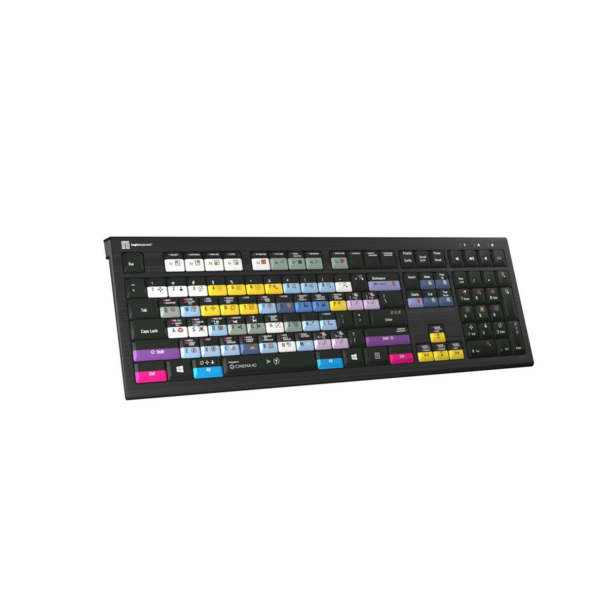 Logickeyboard LKB-C4DB-A2PC-US Cinema 4D PC ASTRA 2 Backlit Shortcut Keyboard