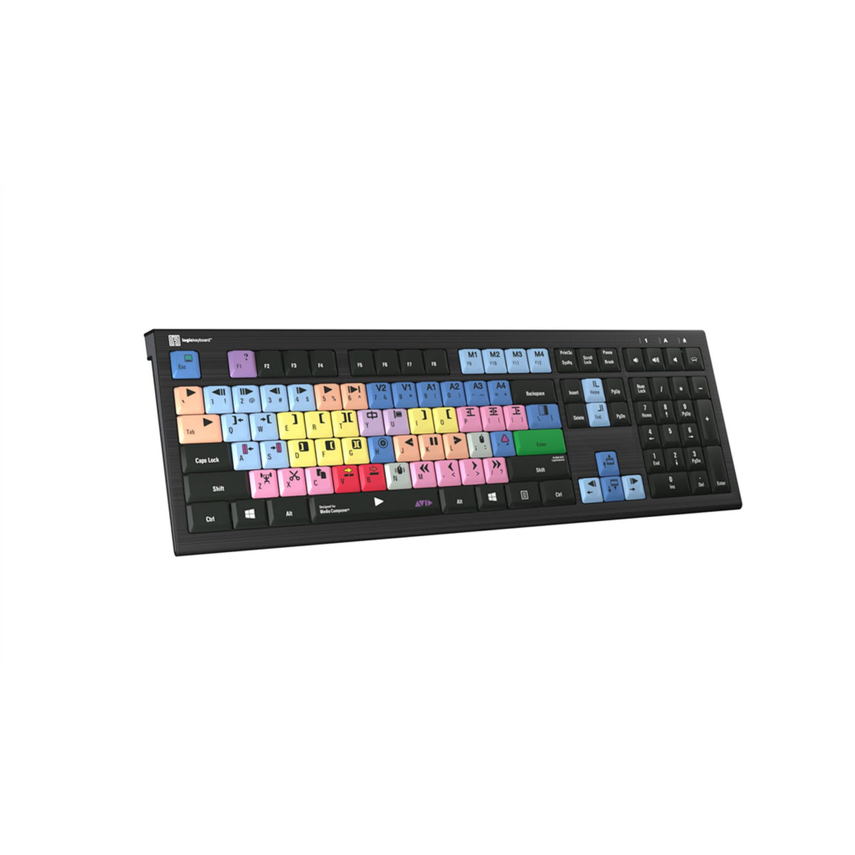 Logickeyboard LKB-MCOM4-A2PC-US Avid Media Composer PC Astra 2 Backlit Shortcut Keyboard