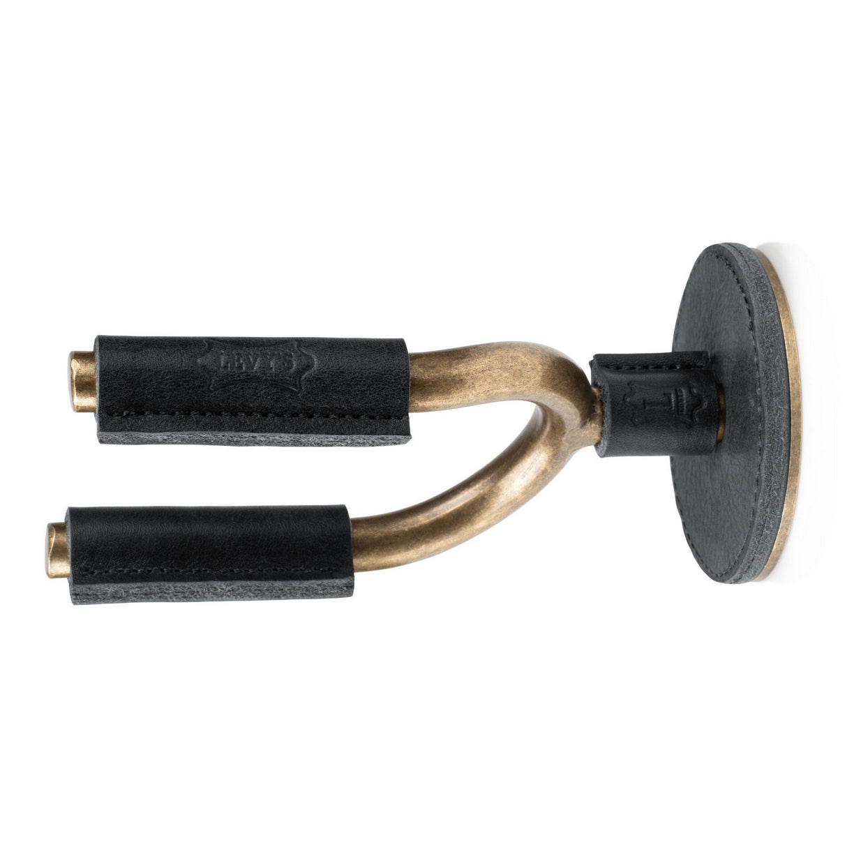 Levy’s Brass Forged Guitar Hanger with Black Leather - accessories