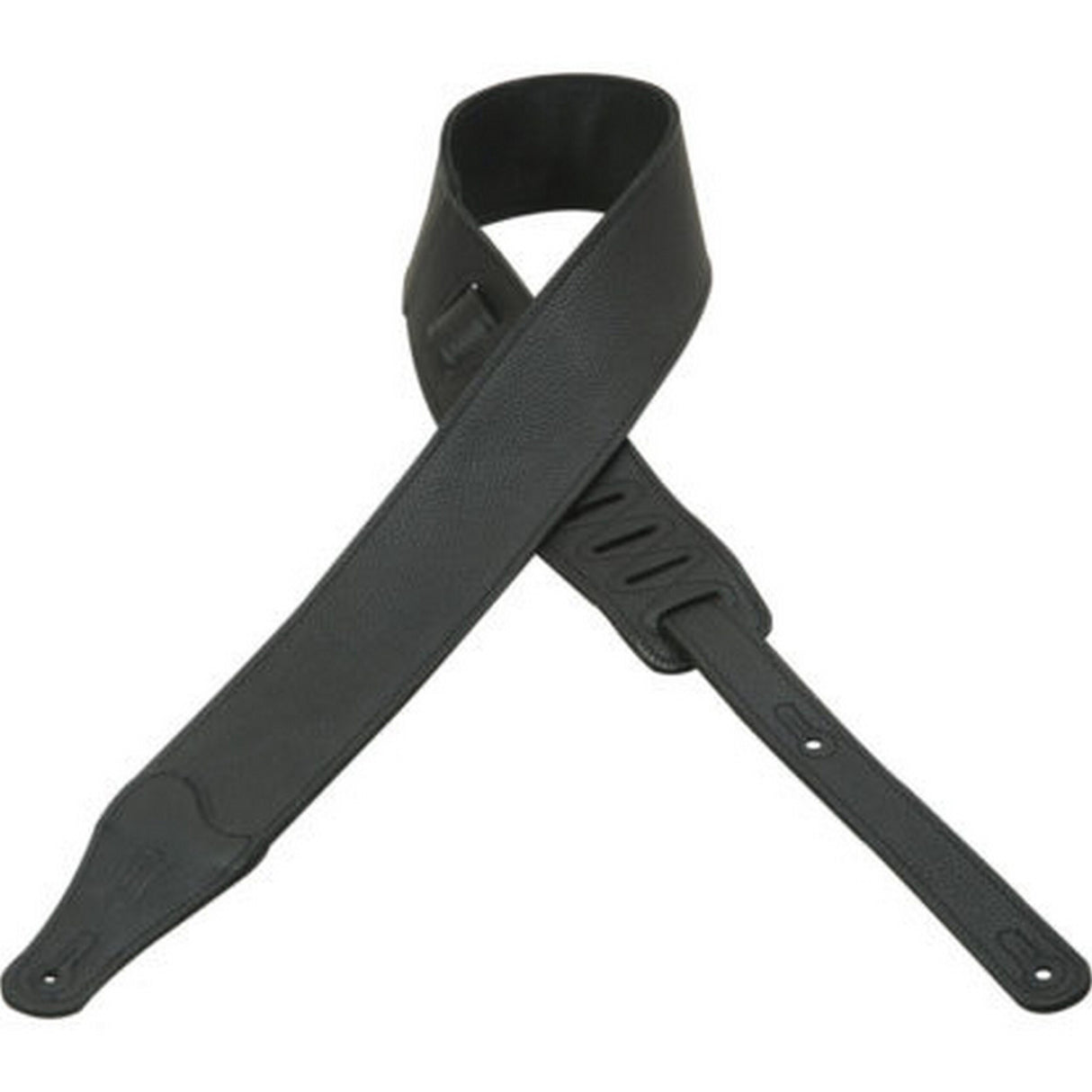 Levy’s 2 1/2-Inch Wide Black Garment Leather Guitar Strap - accessories