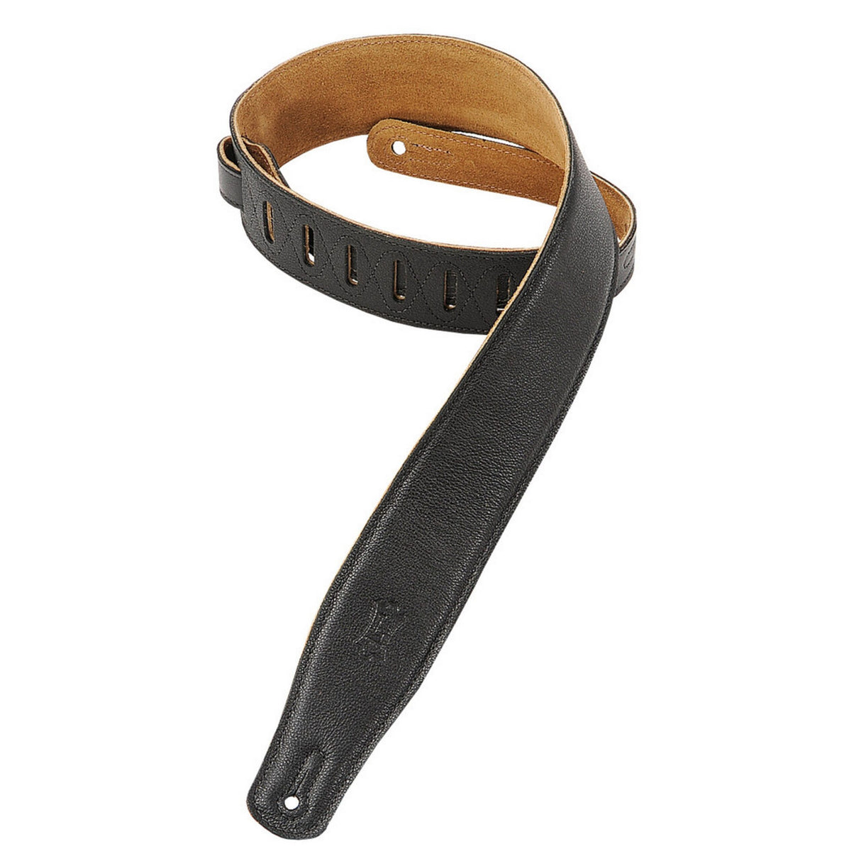 Levy’s 2 1/2-Inch Wide Black Garment Leather Guitar Strap - accessories