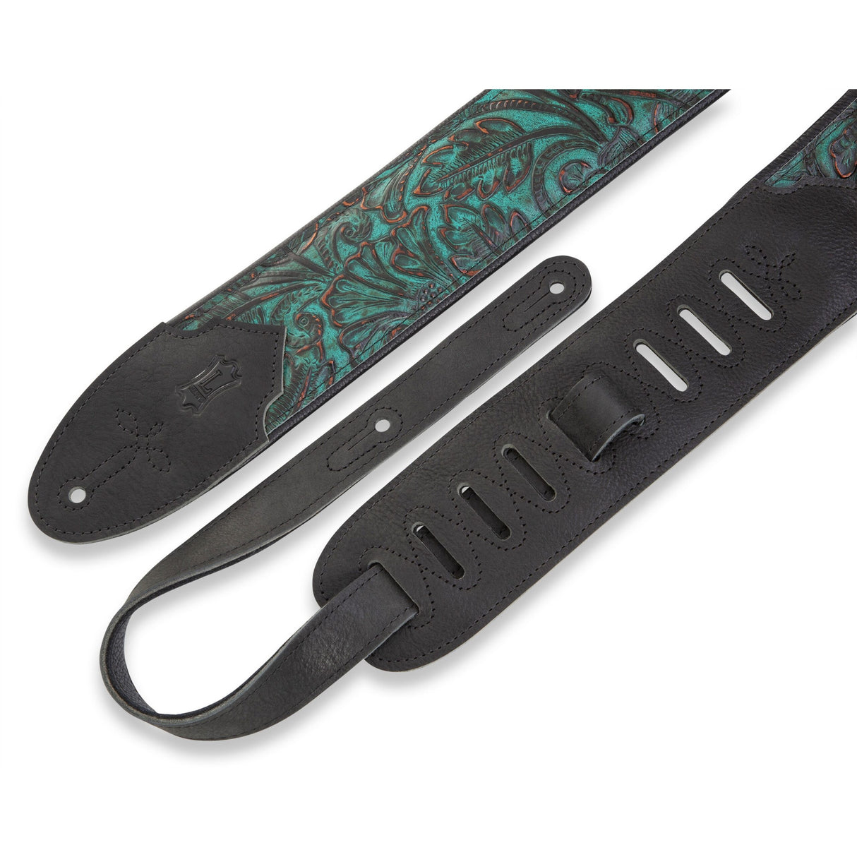 Levy’s Sundance Line Palm Jade Guitar Strap Turquoise Brown - accessories