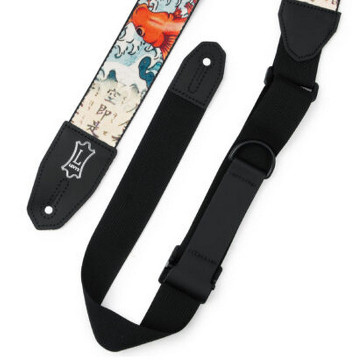 Levy’s Right Height 2-Inch Wide Polyester Guitar Strap with Koi Fish and Wave Motif - accessories