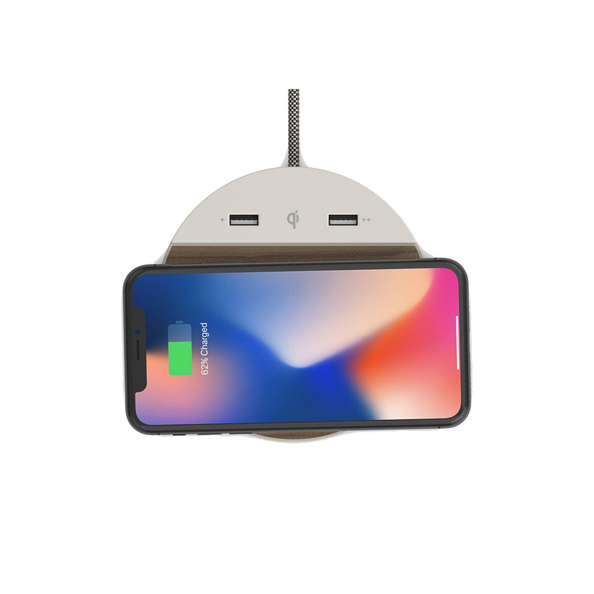 Nonstop Station C Wireless Charger with USB-C Walnut