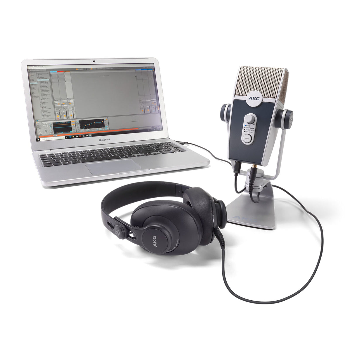 AKG Podcaster Essentials Audio Production Package with Lyra USB Microphone and K371 Headphone