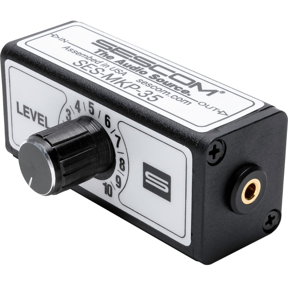 Sescom SES-MKP-35 Inline Stereo Headphone Level Control with 3.5mm TRS Connectors