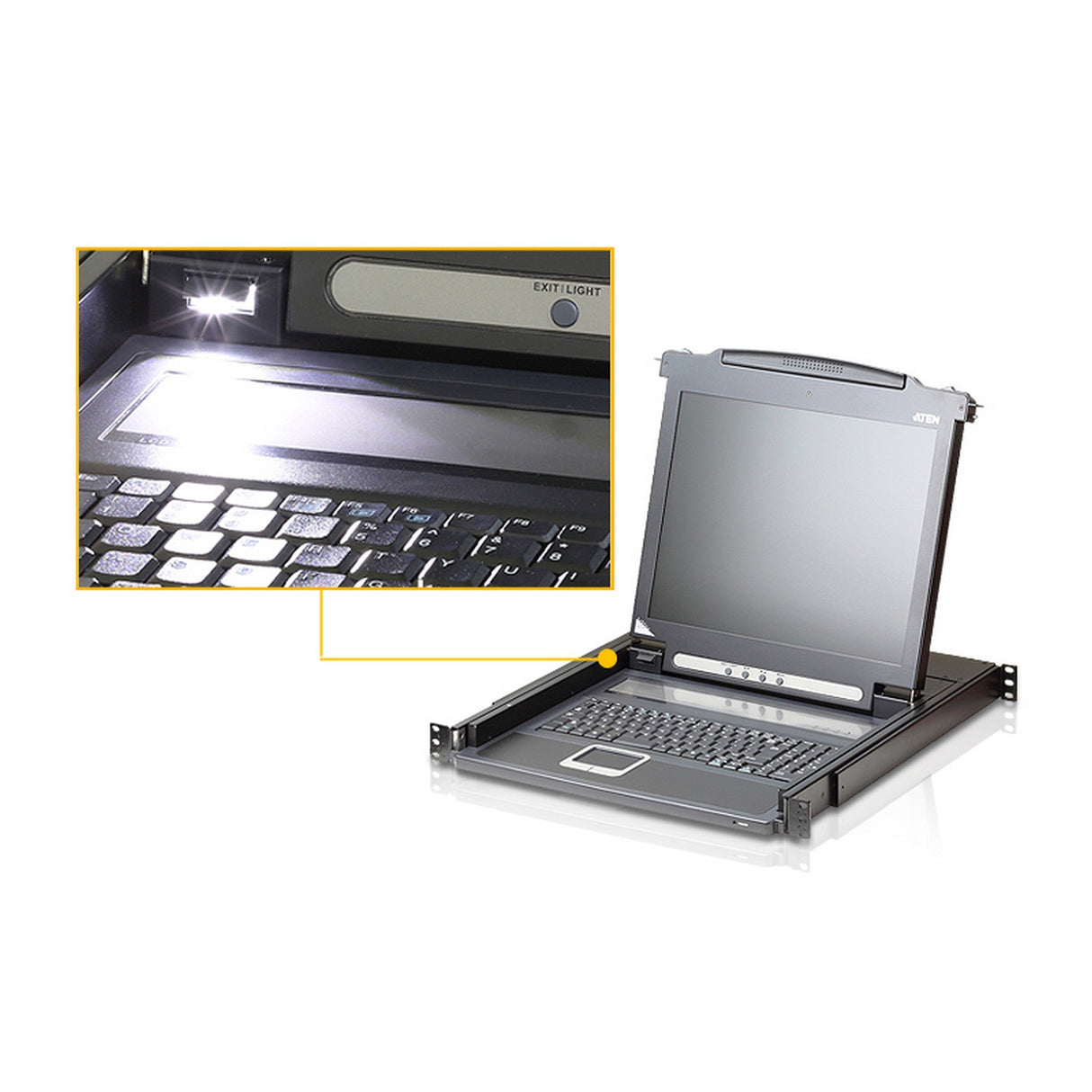 ATEN CL1000M Single Rail LCD Console PS/2-USB VGA