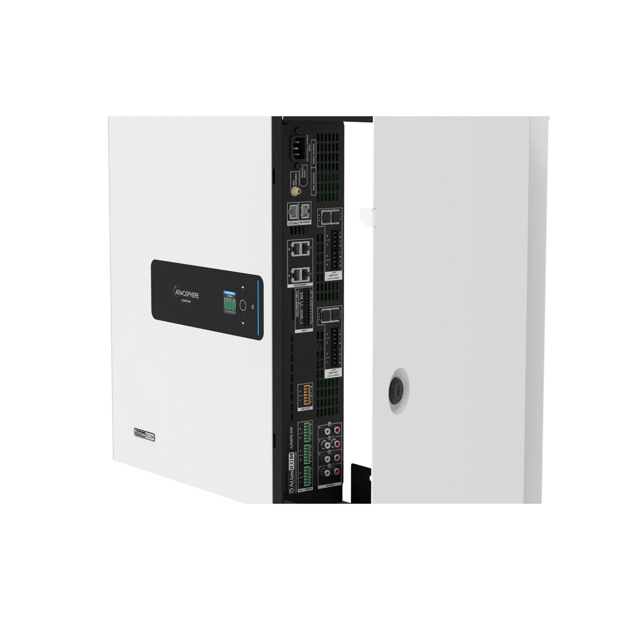AtlasIED AZMP8-DW Atmosphere 8-Zone Signal Processor with 1200W Amplifier and Dante Networking, Wall-Mount Cabinet