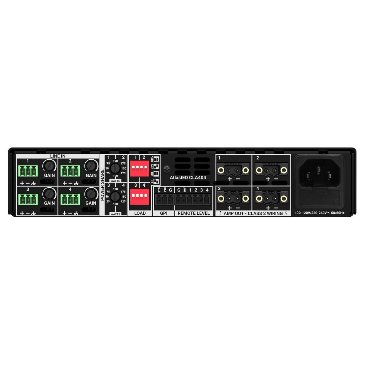 AtlasIED CLA404 400W Four Channel Multi Impedance Power Share Amplifier