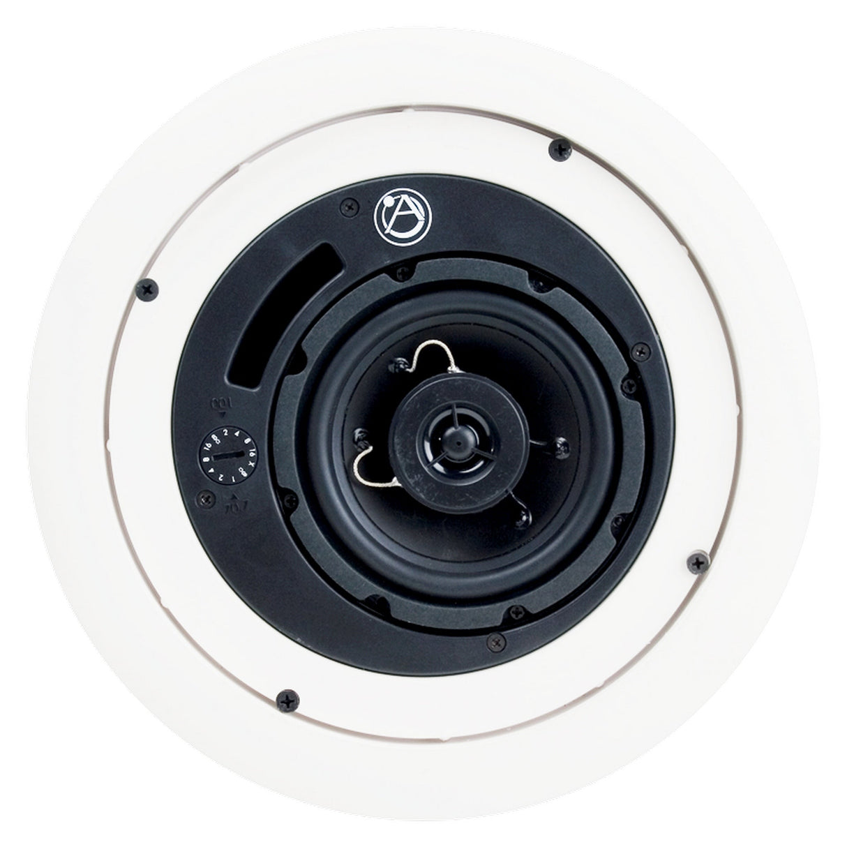 AtlasIED FAP42TCEN EN54-24 Certified 4-Inch Shallow Mount Coaxial In-Ceiling Speaker with 16W 70/100V Transformer