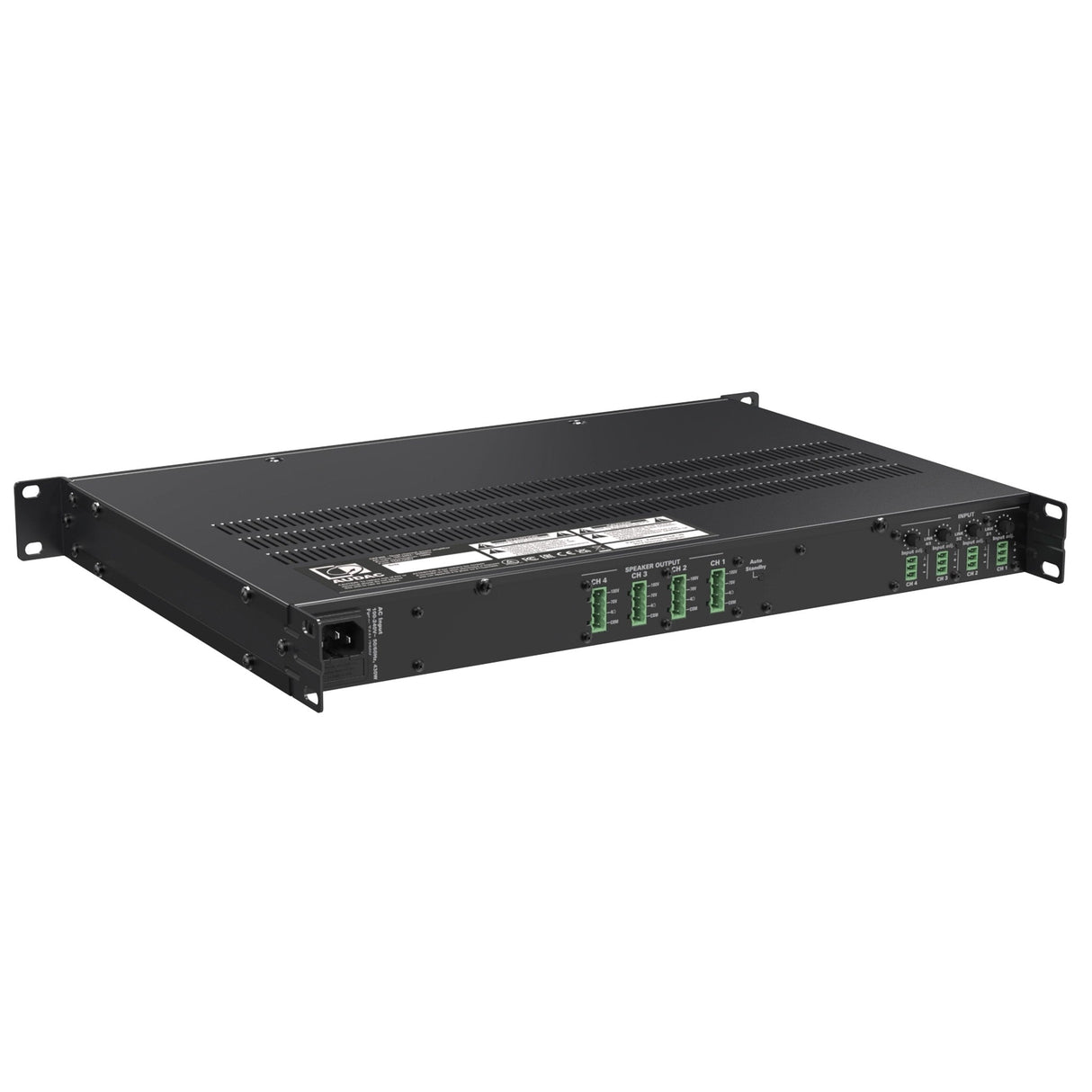 Audac CEP408 4 x 80W Quad-Channel 4 Ohm Energy-Efficient Amplifier 70/100V