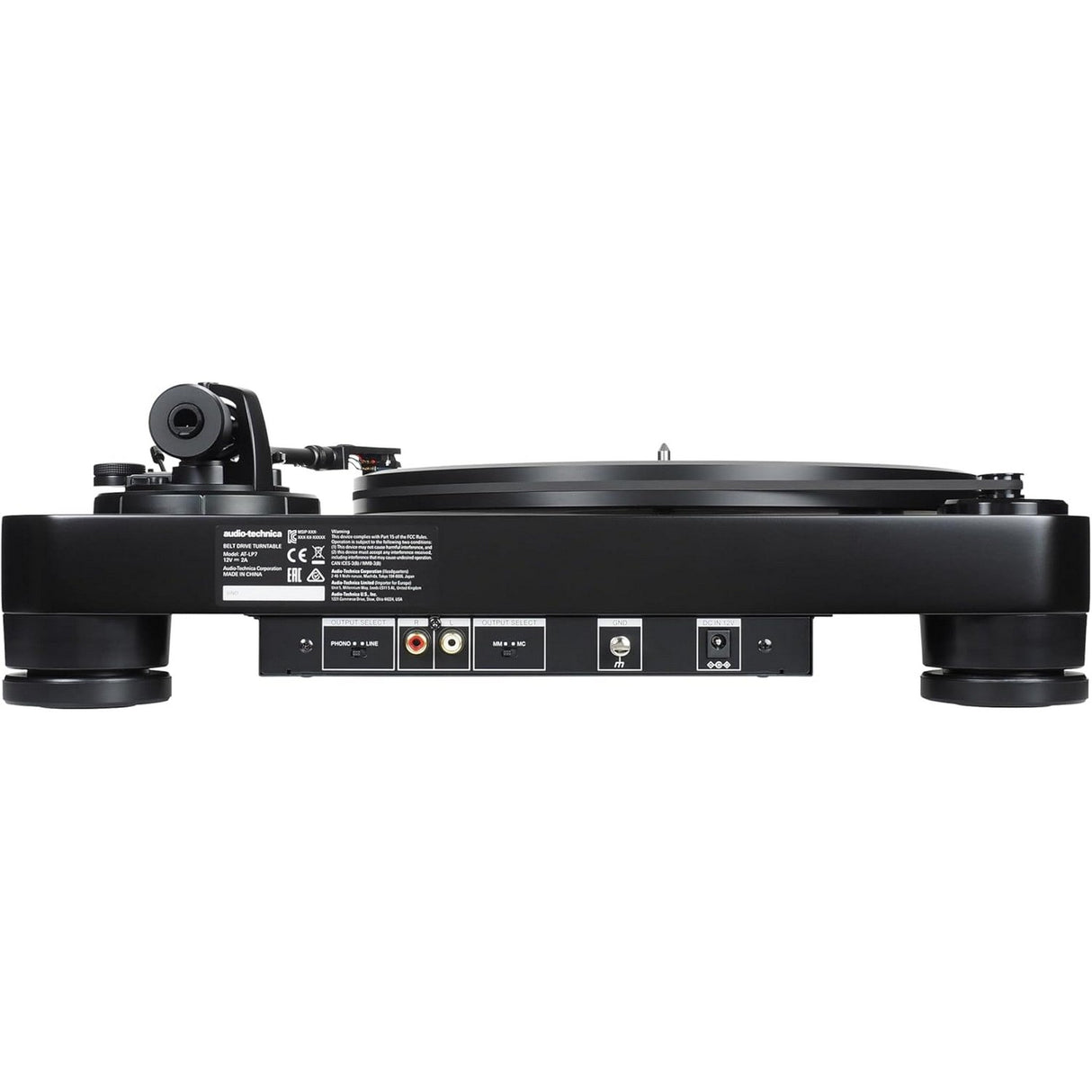 Audio-Technica AT-LP7 Fully Manual Belt-Drive Turntable, Black