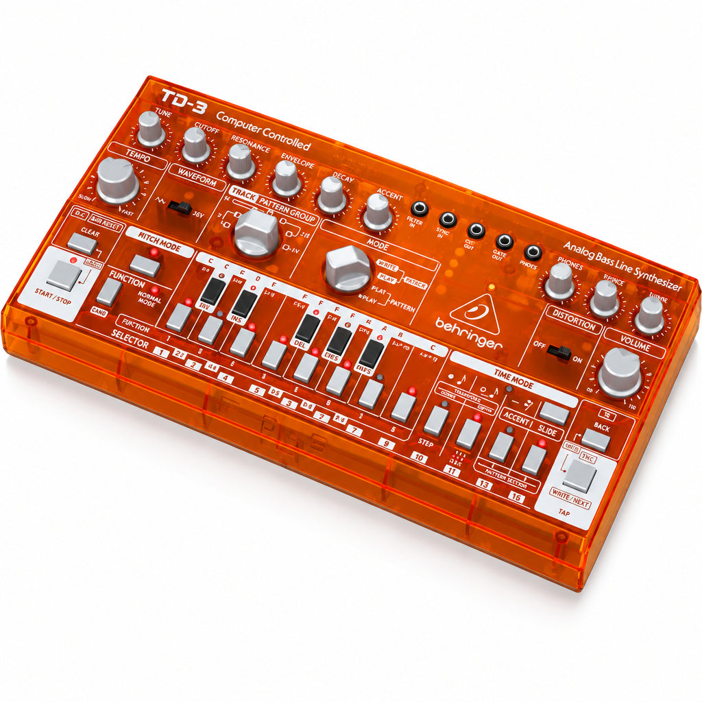 Behringer TD-3-TG Analog Bass Line Synthesizer, Tangerine