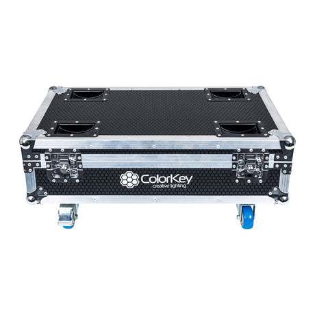 ColorKey 8-Piece Carrrying Capacity Charging Flight Case with Casters for MobilePar Mini HEX4