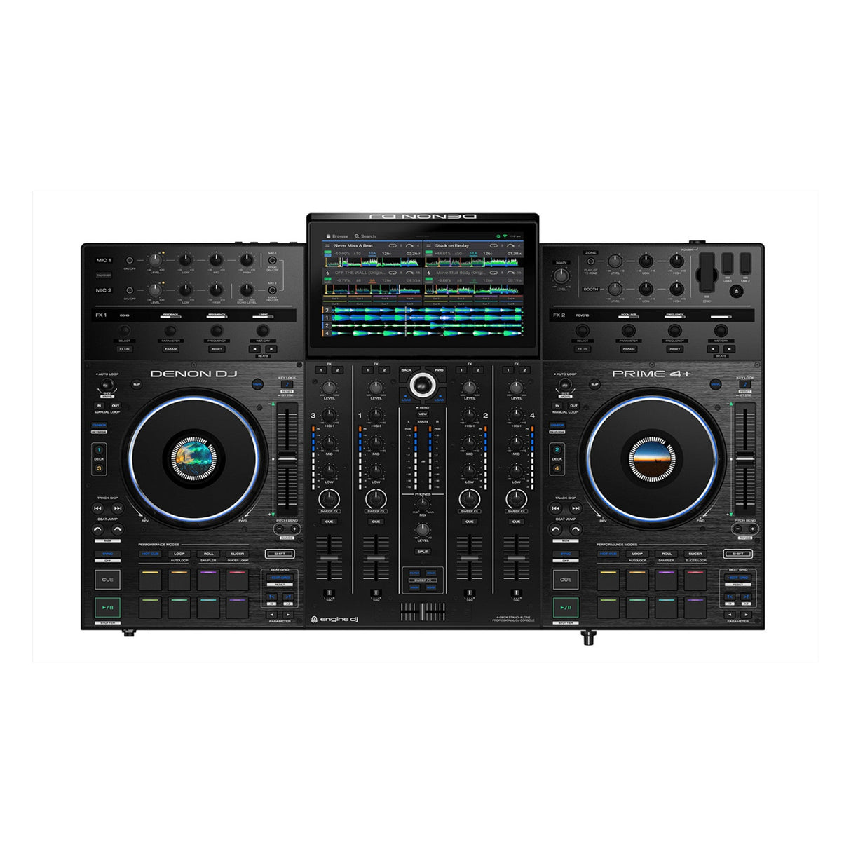 Denon DJ PRIME 4 + 4-Deck Standalone DJ Controller/Mixer System