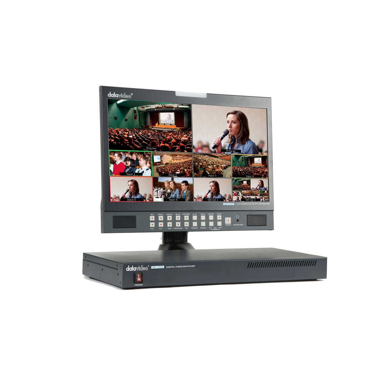 Datavideo SE-1200MU 4 SDI 2 HDMI Inputs 1RU HD Computer Controlled Switcher Mixer