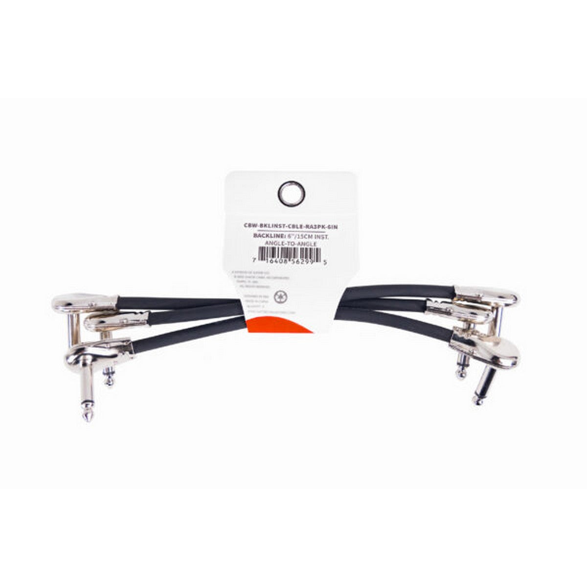 Gator GCWB-INS-6INRA3PK Backline Series 1/4-Inch Right Angle to 1/4-Inch Straight Instrument Cable 6-Inch 3-Pack