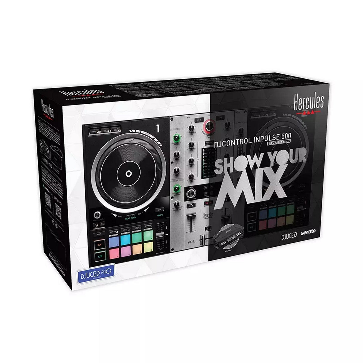 Hercules DJControl Inpulse 500 2-Channel USB DJ Controller, Limited Edition Silver