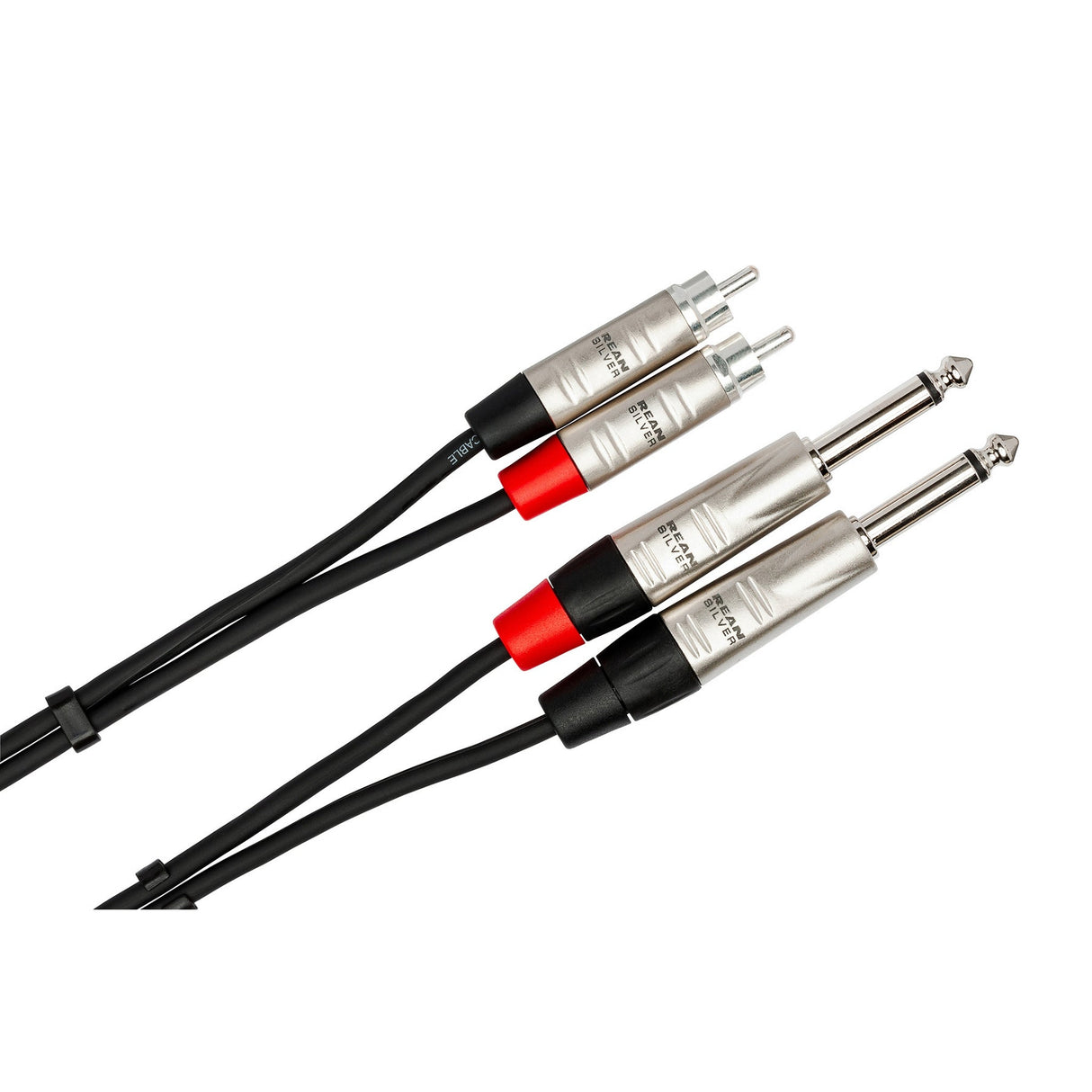 Hosa HPR-015X2 Dual REAN 1/4-Inch TS to RCA Pro Stereo Interconnect Cable 15-Feet