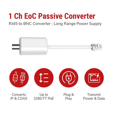 IC Realtime IVB-EOC-102 Ethernet-over-COAX Passive Converters Pair