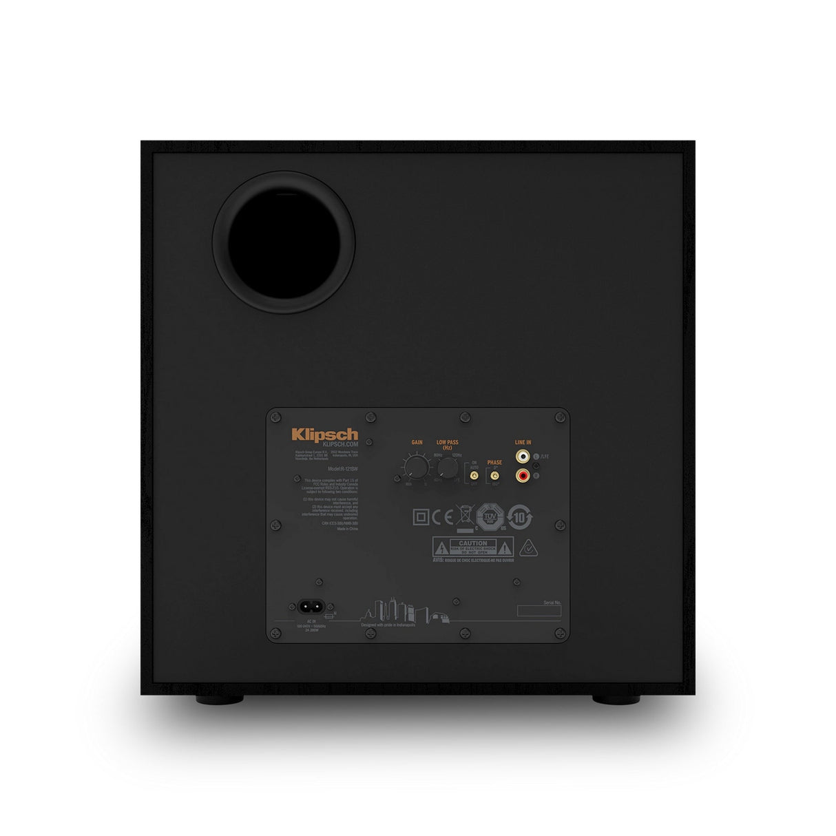 Klipsch R-121SW 12-Inch Front-Firing Subwoofer, Single Unit