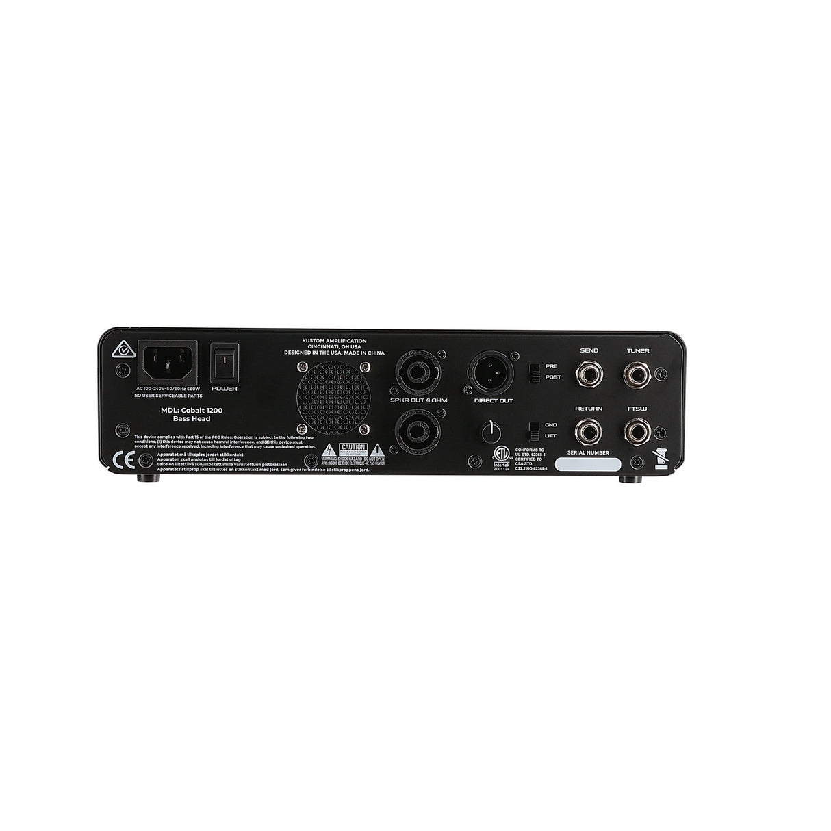 Kustom Cobalt 1200 Bass Amplifier Head, 1200 Watt