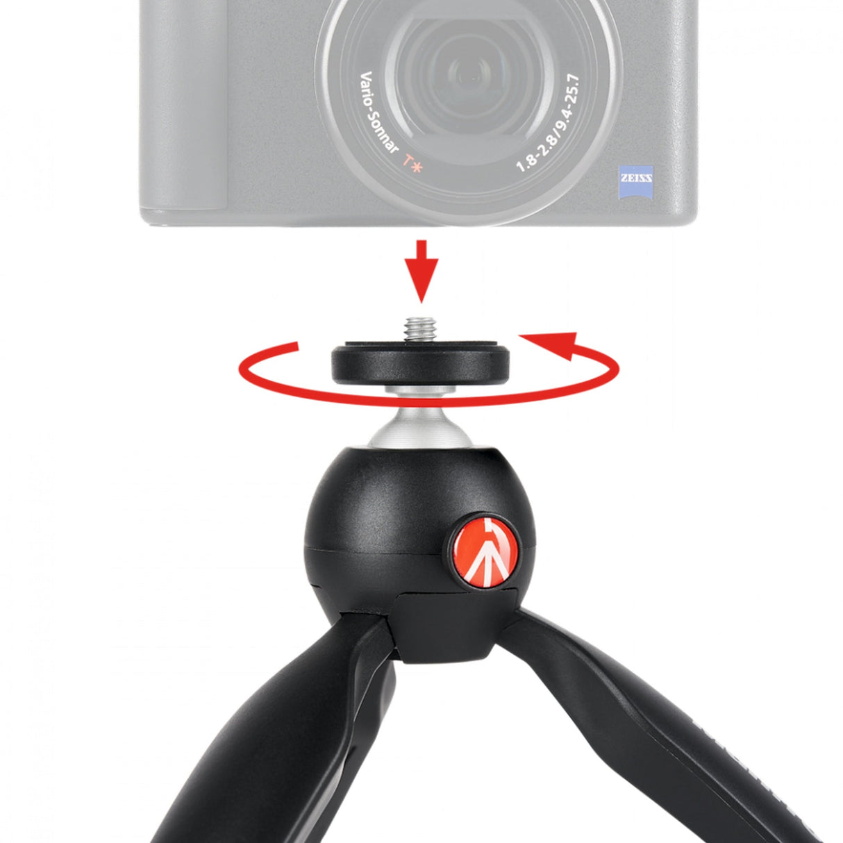 Manfrotto Pixi Mini Tripod with Smartphone Clamp, Black