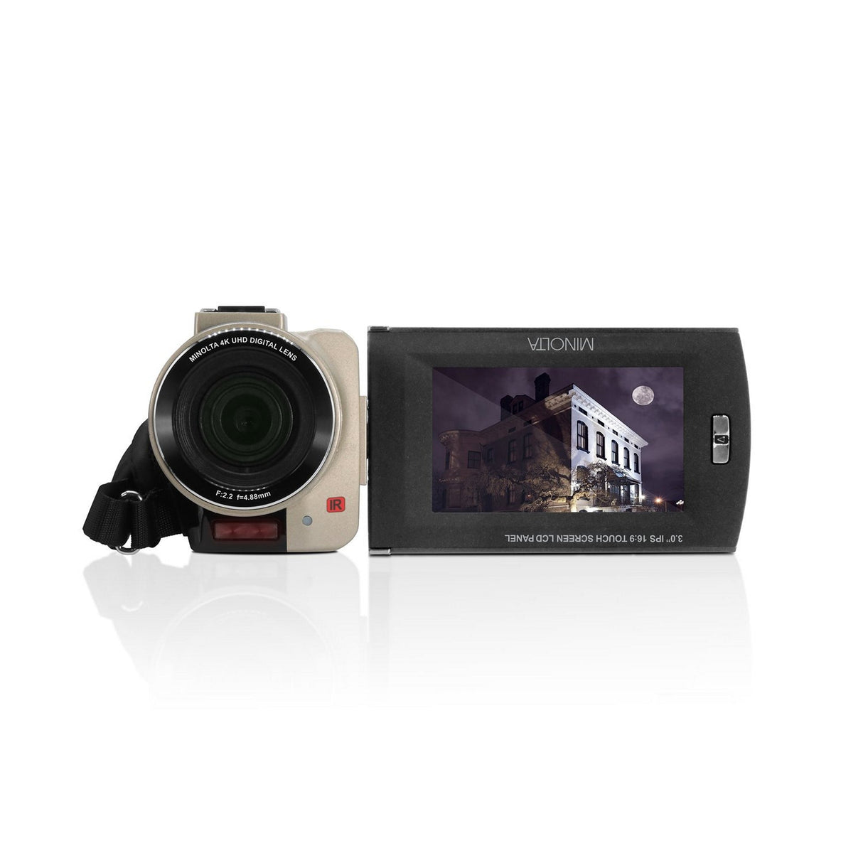 Minolta MN4K30NV 4K Ultra HD 30 MP Night Vision Camcorder Champagne