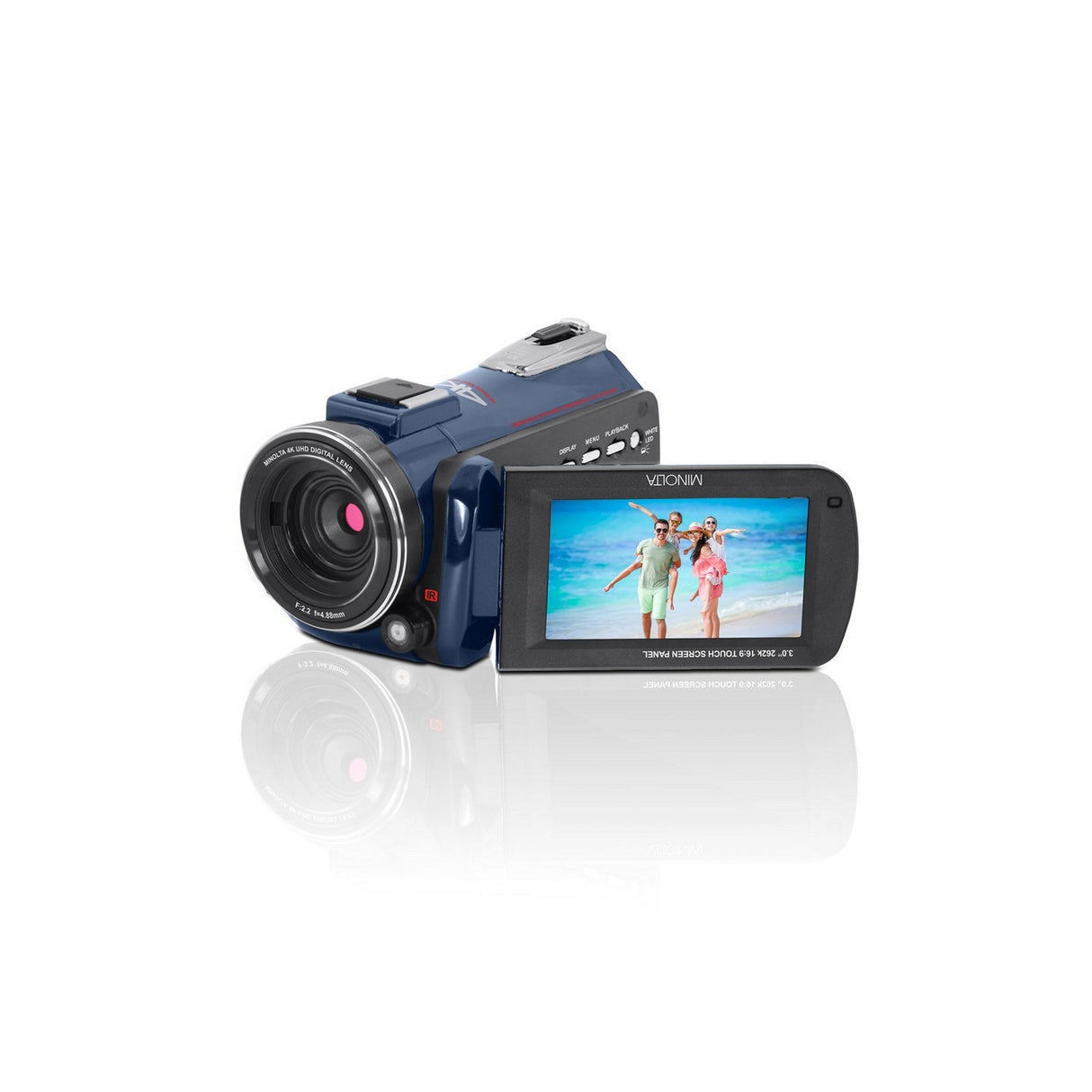 Minolta MN4K40NV 4K Ultra HD 30 MP Night Vision Camcorder Blue