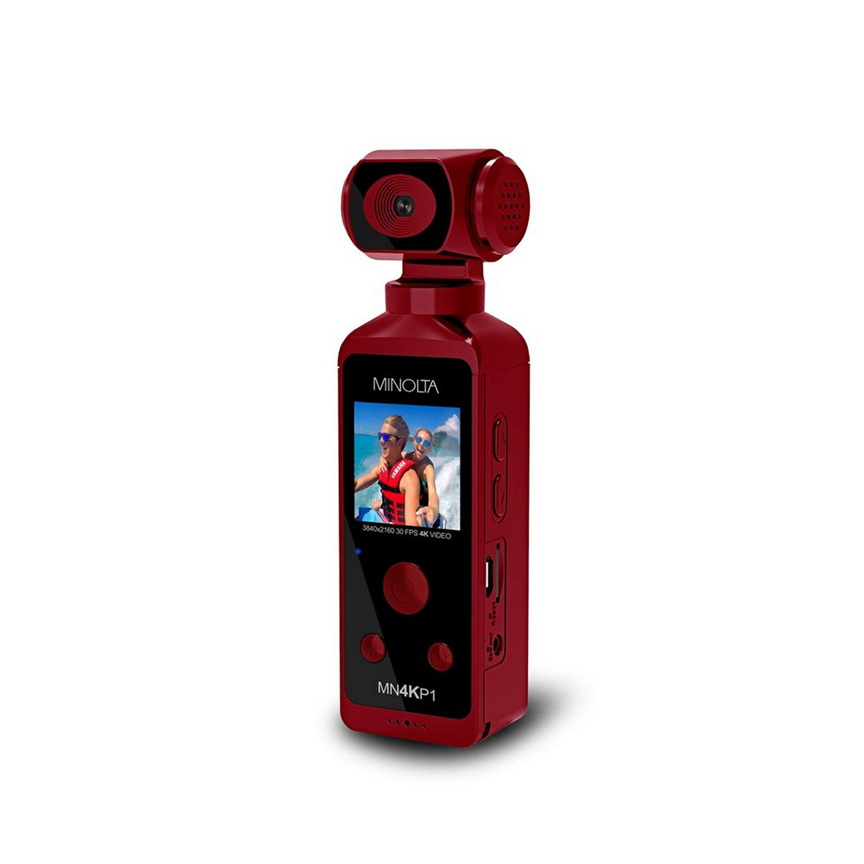 Minolta MN4KP1 Waterproof 4K Ultra HD Pocket Camcorder with WiFi Red
