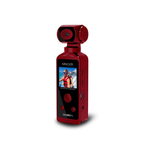 Minolta MN4KP1 Waterproof 4K Ultra HD Pocket Camcorder with WiFi Red