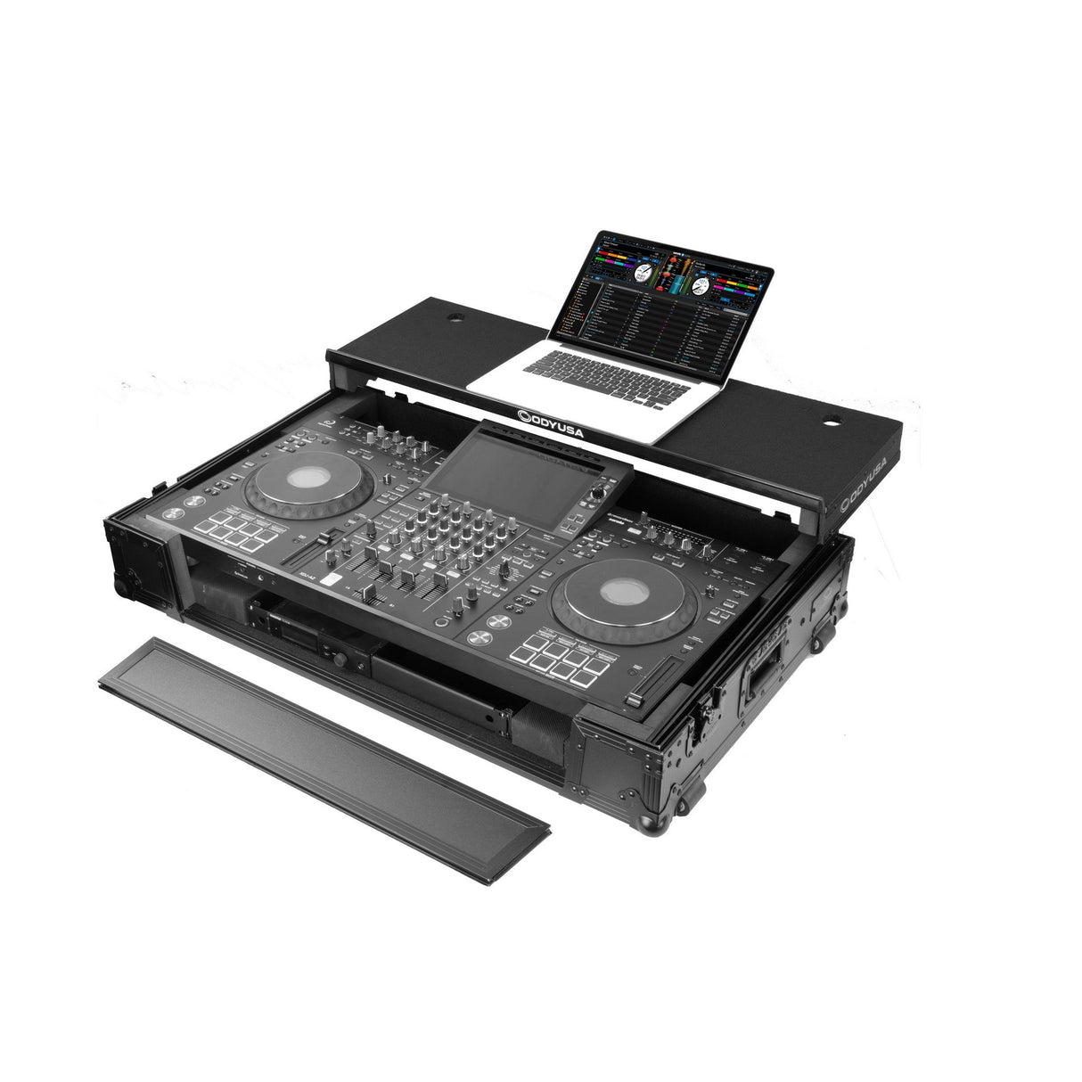 Odyssey FZGSATXDJAZWBL Black Label Glide Style Flight Case for AlphaTheta XDJ-AZ Dual