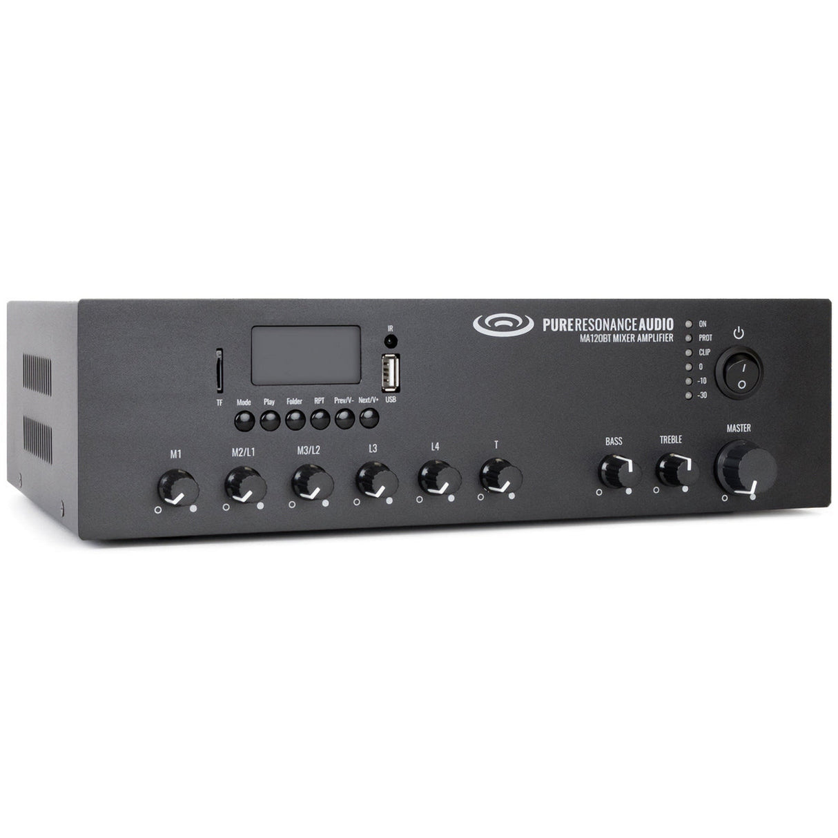 Pure Resonance Audio Paging Speaker System with H6 6.5-Inch All-Weather Horn Speaker, MA120BT 120W Bluetooth Mixer Amplifier, and PTT1 Paging Microphone