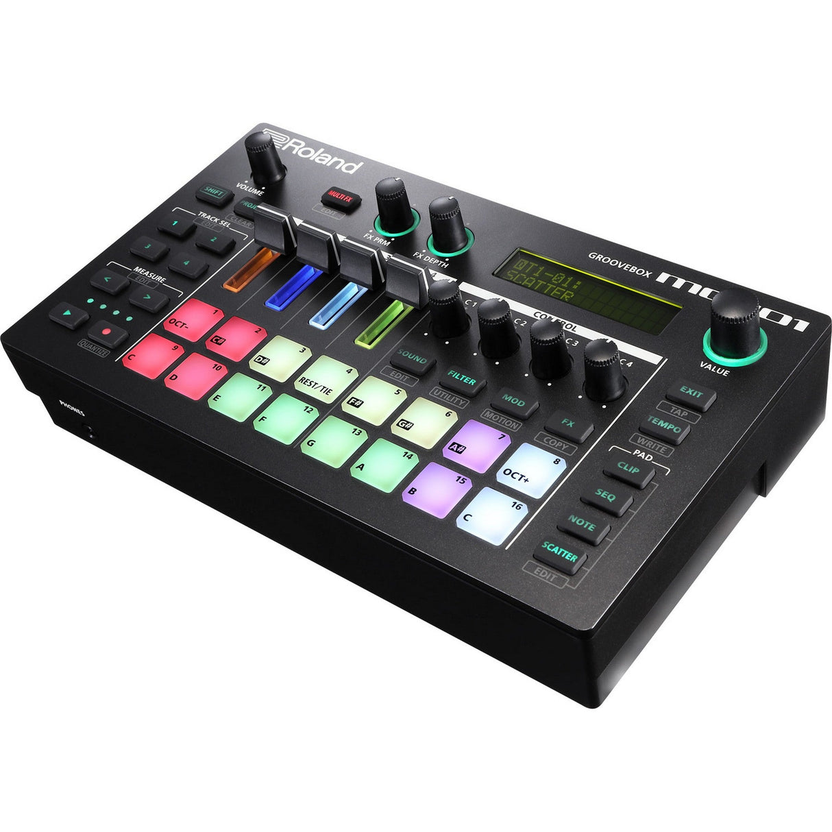 Roland MC-101 music production device with built-in sounds