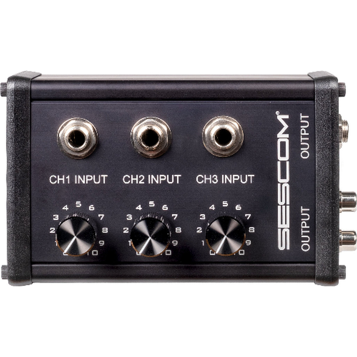 Sescom SES-3MIX-HZ 3-Channel Passive Instrument-Level Audio Mixer