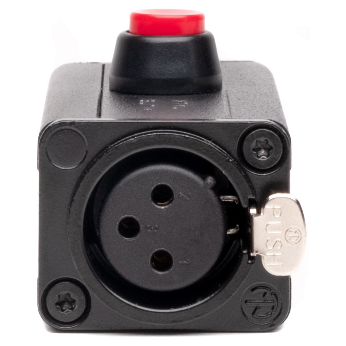 Sescom SES-MKP-LPTT Inline XLR Female to Male Latching Push-To-Talk Microphone Switch