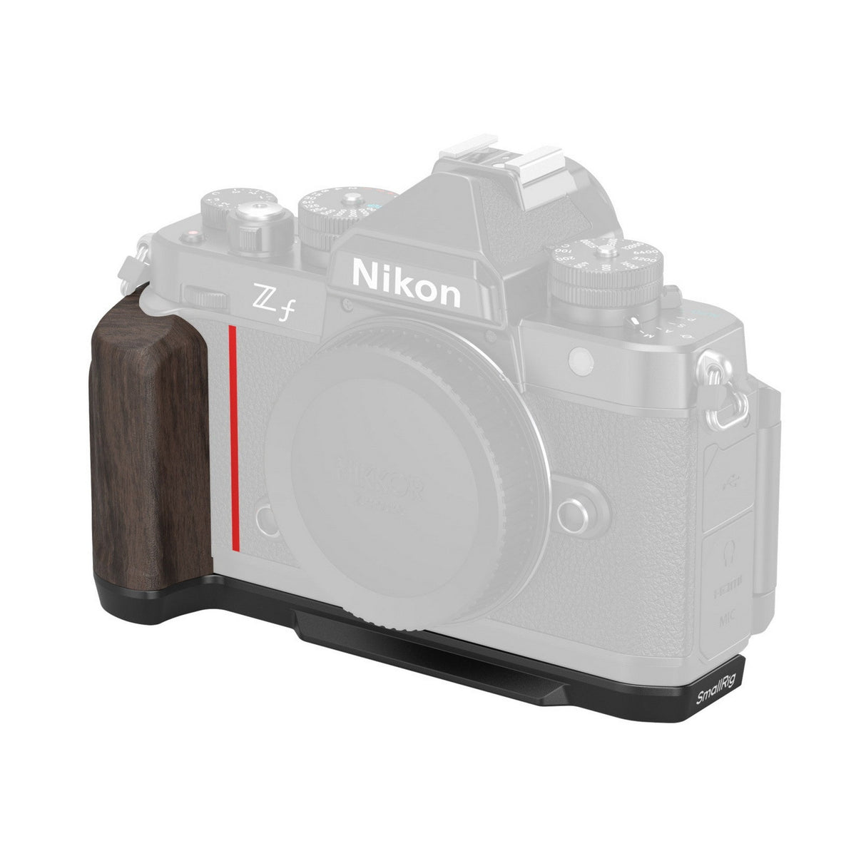 SmallRig 4801 L-Shape Mount Plate with Wooden Handle for Nikon Z f 4801
