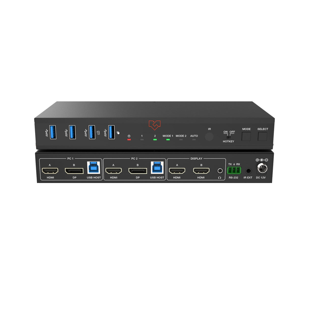 VigilLink 2-Port Dual 4K Monitor HDMI/DisplayPort KVM Switch